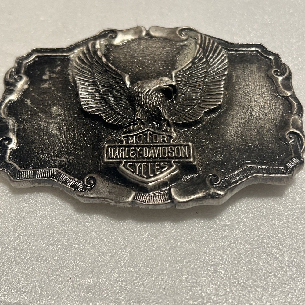 Harley Davidson Belt Buckles Lot of 3 Silver Motorcycle Eagle 8512 Novelty Art